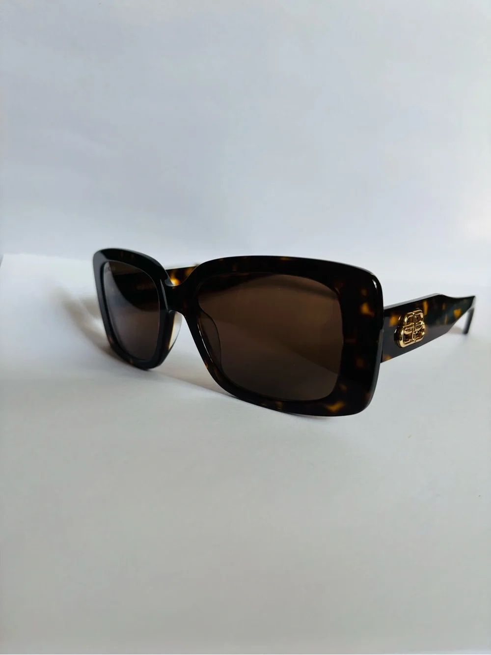 Balenciaga Tortoiseshell Frame Sunglasses with Brown Lenses